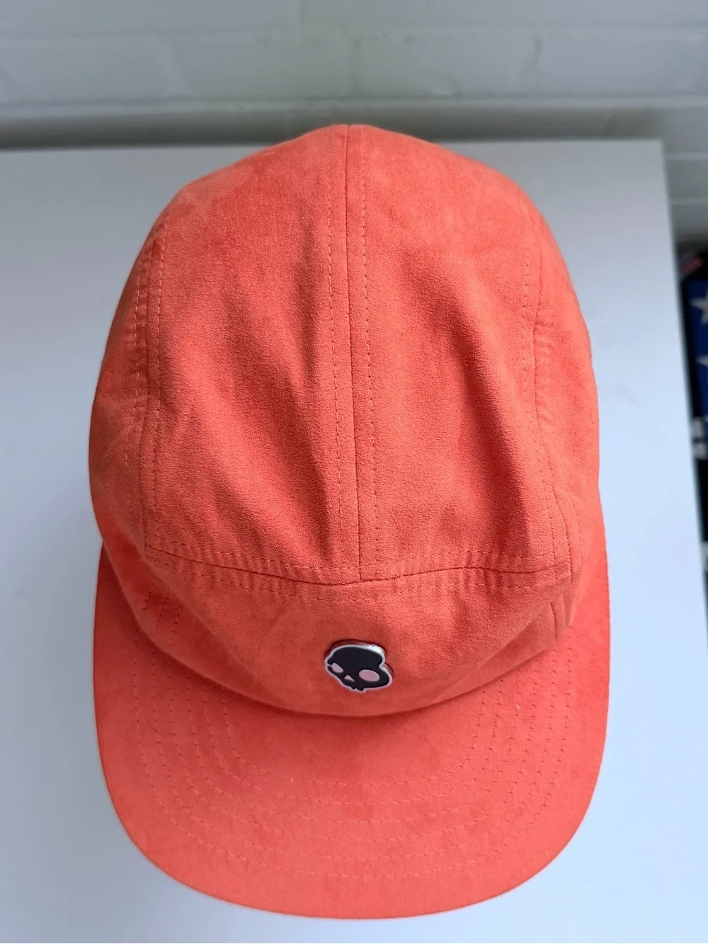 Rare Limited Edition SkullCandy 12 Moods Bold Tangerine 5Panel Hat Suede Orange